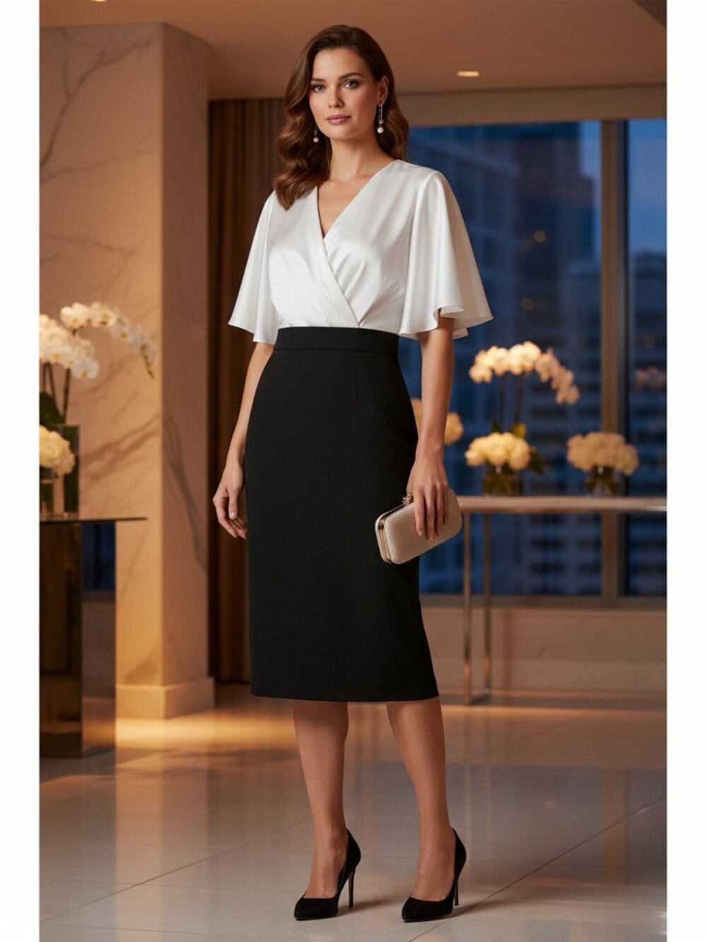 Eliza J Flutter Sleeve Midi Dress NWT Size 8 Blue Cocktail Wedding Guest